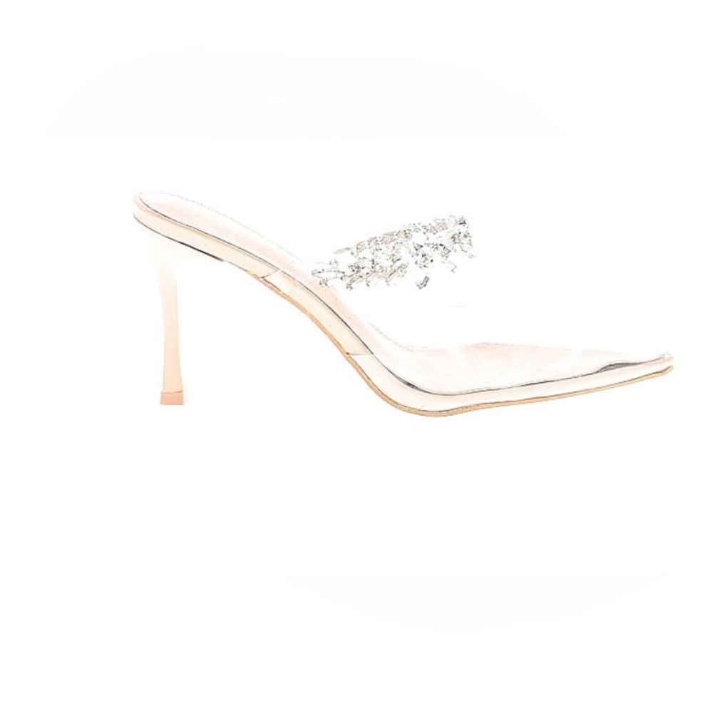 Elegant Clear Heels with Silver Accents
